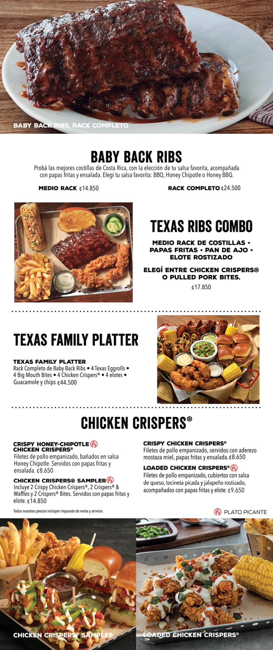 Menu de deals chilis